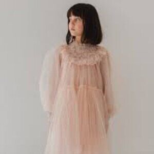 Petite Amalie Petite Amalie French Lace Tulle Babydoll Dress